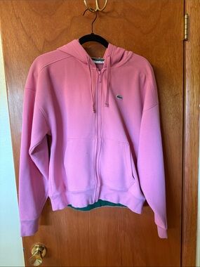 Lacoste Pink Hooded Zip-Up Jacket